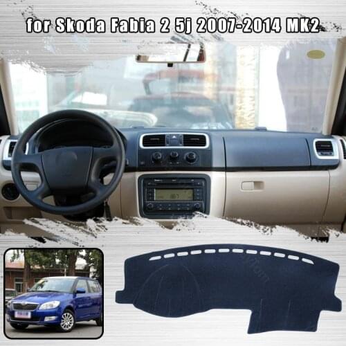 For Skoda Fabia 2 5j 2007-2014 MK2 Dash Cover Mat Dashmat Dashboard Cover Protective Sheet Carpet Styling