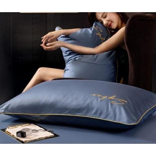 Home Pillowcase 60 Long-staple Cotton High Count Five-star Hotel Cotton Pair Adult Cotton Double Pillowcase Couple Pillow Case