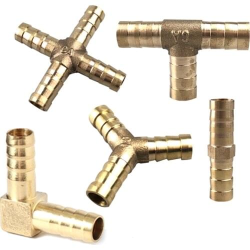 Fittings Connector Copper Pagoda Air Fuel Water Tube Brass Barb Pipe Fitting Barbed Joint Coupler Adapter For 4mm 5 6 8 10 12