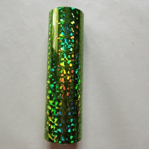 Holographic foil stamping foil light green color broken glasses design hot press on paper or plastic heat stamping film