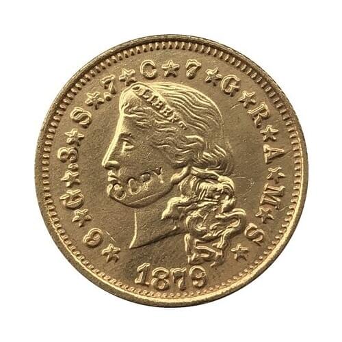 Replica coins wholesale USA 1879 4 GOLD 24-k gold-plated coins copy 100% coper manufacturing