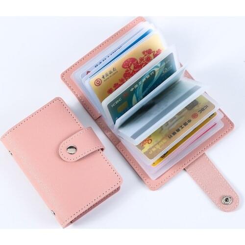 Fashion Women Men Business Card Holder Wallet Pu Leather Credit Card Case Cute Candy Color Rfid Purse ID Passport Card Cover Bag