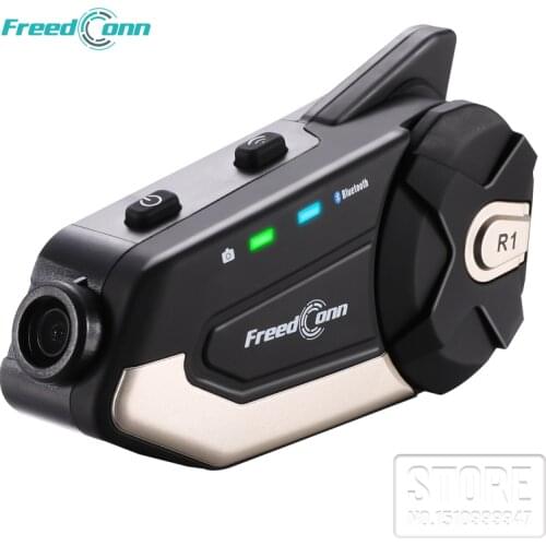 Original Freedconn R1 WiFi Motorcycle Waterproof 1080P HD Camera Motorcycle Bluetooth 4.1 Mic Helmet Headset