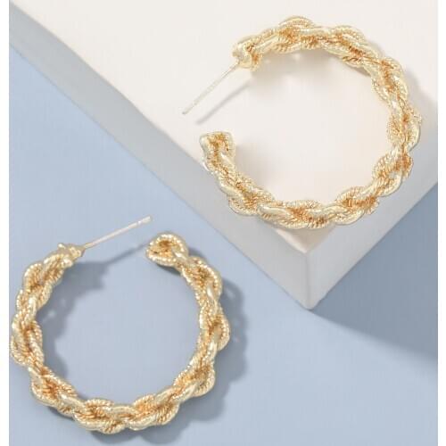 Pauli Manfi 2020 Fashion Creative Hemp Rope C-shaped Metal Earrings Womens Popular Individuation Banquet Jewelry Accessories