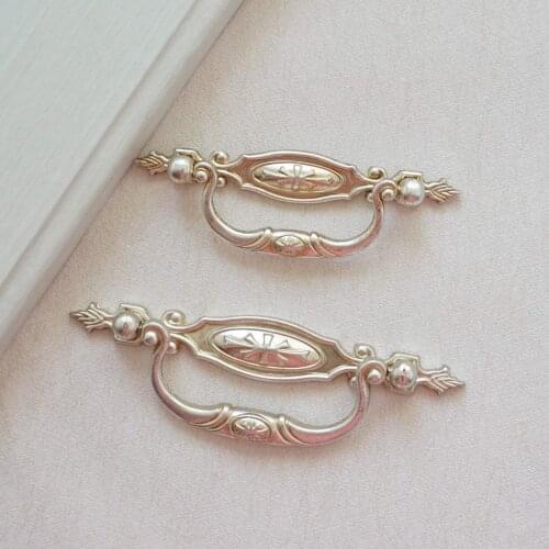 Shabby Chic Cupboard Knobs Vintage silver Cabinet Handle Pull Knobs Hardware / Dresser Drawer Knobs Hardware