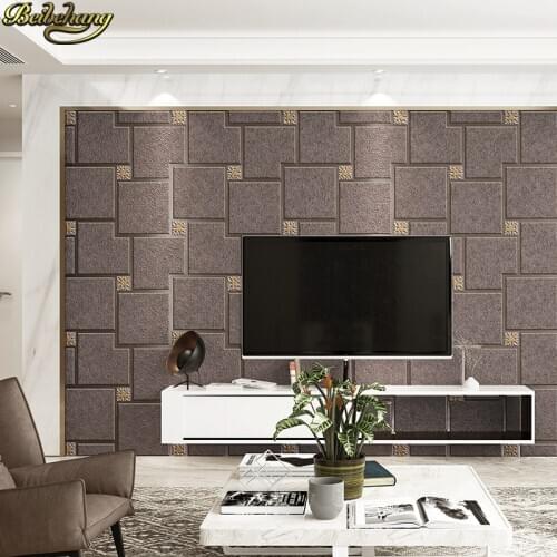 Beibehang Deerskin velvet square modern wallpaper roll living room Simple lattice wall papers home decor bedroom romantic mural