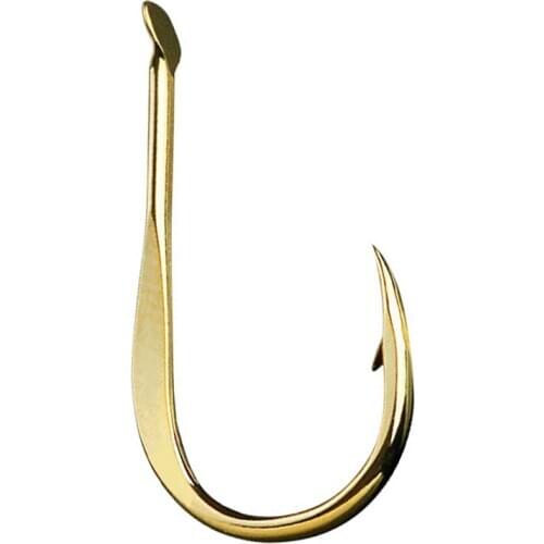 100pcs High Carbon Steel Fish Hook with Barb Strong Golden Coating Japan Fishing Hook For Saltwater/Carp Fishing 1 2 4 6 8 10