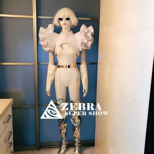 Stage show dance costumes Party technology space woman warrior sexy nightclub bar gogo costumes costumes