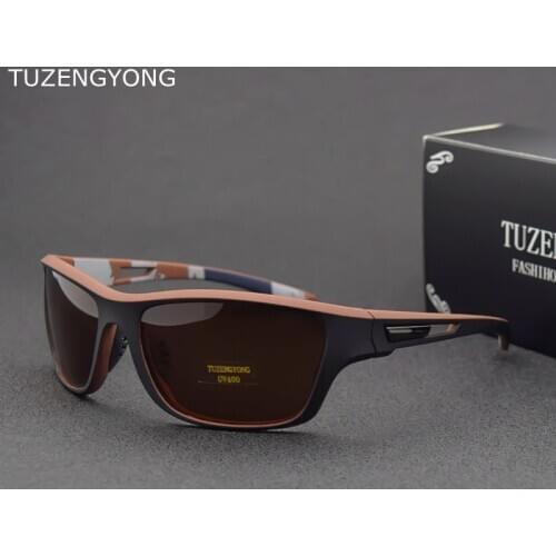 TUZENGYONG New Sport TR90 Sunglasses Driving Men Polarized Women Sun Glasses Fashion Glasses UV Protection