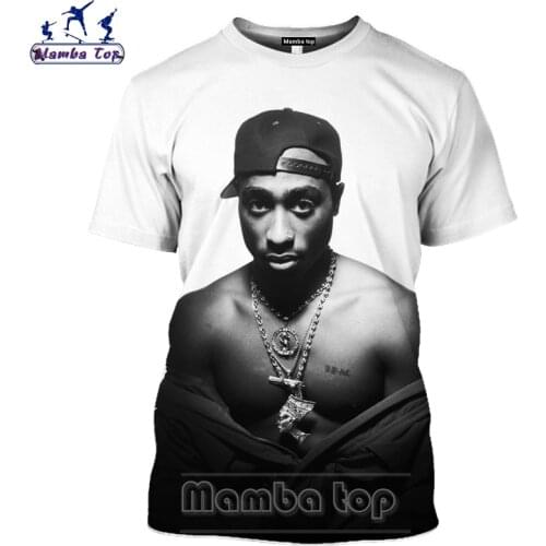 Mamba Top 3D Print Rapper 2Pac T Shirt Men Hip Hop Music Album Makaveli Poet Activist Short Sleeve O Neck Punk Home Women Tshirt