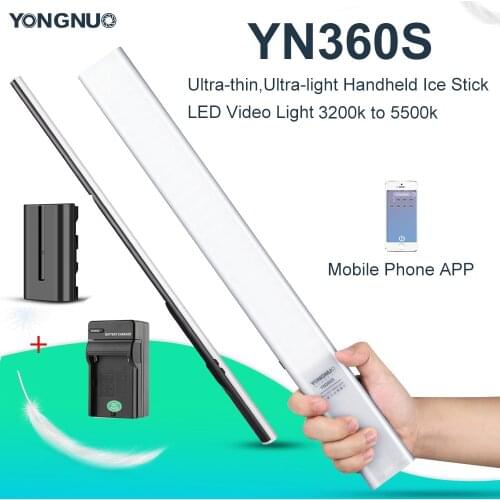 Yongnuo YN360S Ultra-thin,Ultra-light Handheld Ice Stick LED Video Light 5500k Controlled by Phone App Camera Fill Light Stick