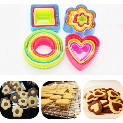1 Set Colorful Plastic Cookies Cutter DIY Biscuit Mold Cake Decorating Tools Baking Kitchen Accessories