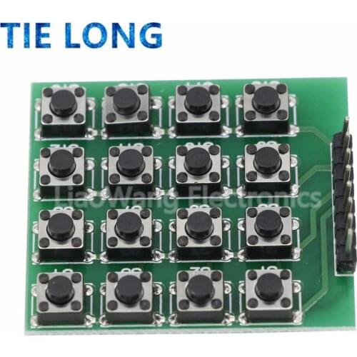 1PCS 8pin 4*4 4x4 Matrix 16 Keypad Keyboard Breadboard Module 16 Button Mcu for arduino Diy Starter Kit