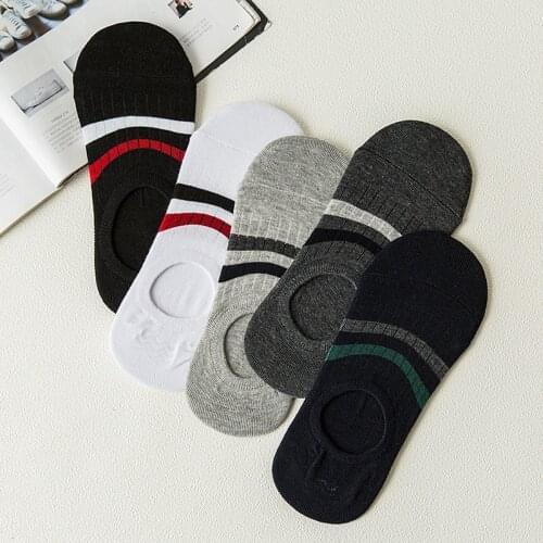 10 Pairs/Lot Mens Socks Cotton Comfortable Anti-slip Casual Short Socks Striped Style Invisible Male Man Boat Sock Multi-Colors