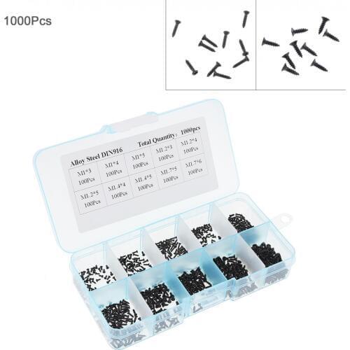 1000pcs/lot M1 M1.2 M1.4 M1.7 Crosshead Micro Screw Round Head Self-tapping Electronic Screws Kit
