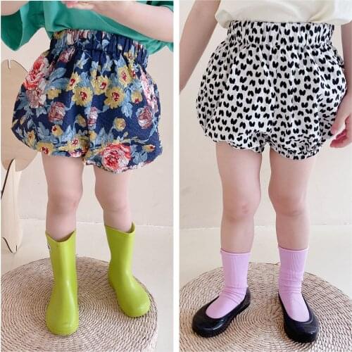 Summe Kids Shorts 2021 New Arrival Baby Girls Korean Floral Shorts Toddler Cute Print Big PP Short Pants Girls Bloomers Shorts