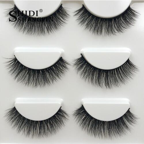 New 3 pairs long false eyelashes natural 3d mink lashes makeup hand made strip fake eyelash extension volume mink eyelashes #X25