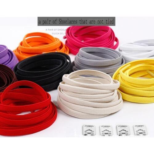 1Pair 100CM No Tie Elastic Shoelaces Stretchy Rubber Shoe Laces Adult Kids Quick and Easy Sneakers Elastic Shoelace Cordones