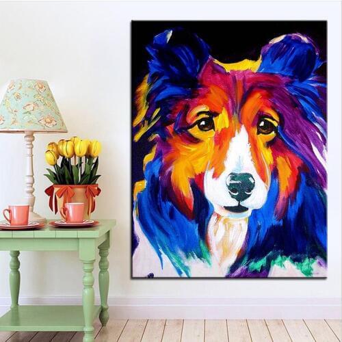 Large size Print Oil Painting sheltie missy Wall painting Home Decorative Wall Art Picture For Living Room paintng No Frame