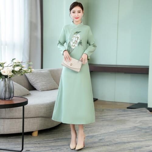 Cheongsam Chinese Oriental Dresses 2019 Prom Elegant Chinese Dresses Japanese Yukata Kimono Vietnam Traditional Dress AA4414
