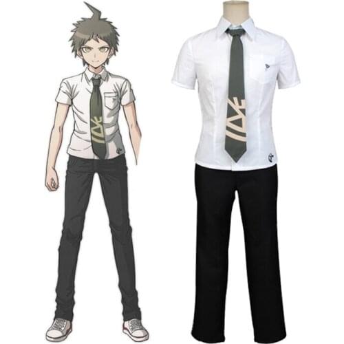 Hyuga Danganron Polun Dance Cosplay Japanese Comic Campus Student Role-playing Suit Short-sleeved Tie Costume