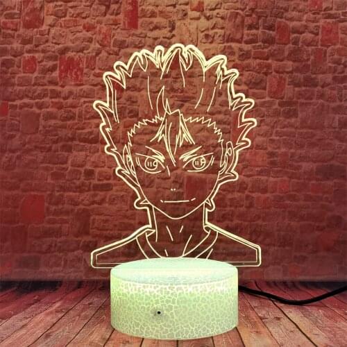 Cool 3D Illusion Nightlight LED Colorful Change Desk Lamp Haikyuu action & toy figure boys