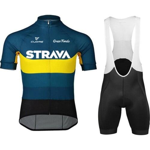 Summer Bike Riding Sportwear STRAVA Cycling Jersey Sets Breathable Cool Bicycle Clothing MTB Suit Anti-UV Maillot Ropa Ciclismo