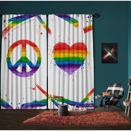 LGBTQ + Gay Pride Blackout Curtains For Living Room Window Curtains Bedroom Decoration Pride Day, Lesbian Gay Friendly