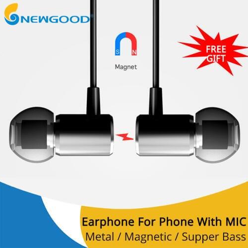 In ear Magnetic Earphones headphone for computer headset gaming headset with microphone mic for android phone sports running
