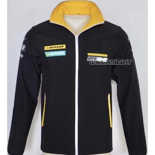 Motorcycle Moto Full Zip Fleece Sweatshirt Team Factory Racing Jacket Black Yellow Sweater Keep Warm Hoodie