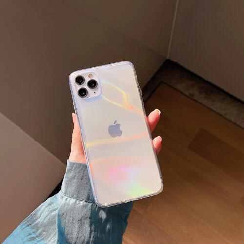 Soap Bubble Case for iPhone 11 Pro Max Clear Glitter Laser Back Cover for iPhone XR XS XR 7 8 Plus SE 2020 12 Pro Silicon Cases