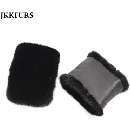 2020 New Arrivals Real Mink Fur Cuff Fashion Style Natural Fur Cuffs For Parka Coat Wrist Cuffs Thick Fur S7835