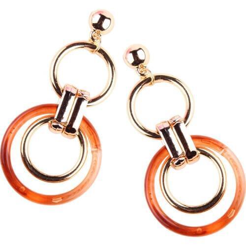 New Hot Trendy Circle Pendant Earrings For Women Bohemian Fashion Elegant Statement Dangle Drop Earrings Jewelry