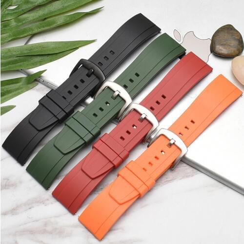 Onthelevel Fluororubber Watch Strap 20 22mm Silicone Rubber Bracelet Quick Release Spring Bar Watchband For Each Watch Brand #E