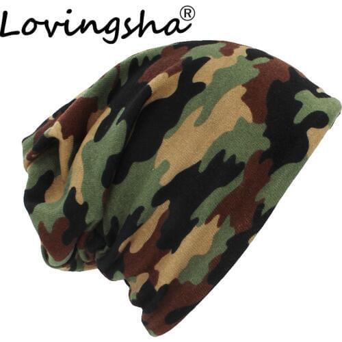 LOVINGSHA Autumn Winter Thin Multifunction Women Skullies Beanies Camouflage Design Hats For Men Fashion Feminino Scarf HT110