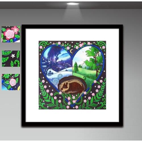 Special Shaped Diamond Painting DIY 5D Partial Drill Cross Stitch Kits Crystal Love Animal Embroidery Arts Home Wall Decoration