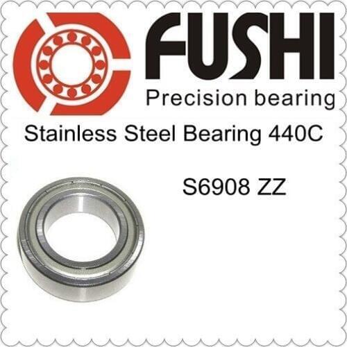 S6908ZZ Bearing 40*62*12 mm ( 5PCS ) ABEC-1 440C S 6908 Z ZZ S6908 Stainless Steel S6908Z Ball Bearings