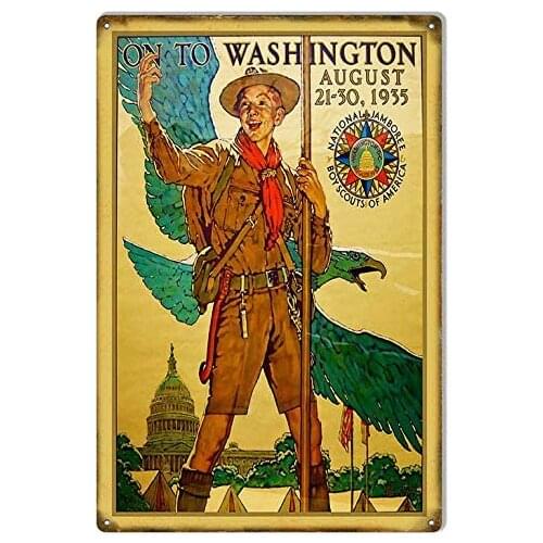 Vintage Metal Tin Sign Boy Scouts Aug 21-30 1935 Outdoor Yard Signs & Home Bar Kitchen Restaurant Wall Decor Signs 12X8Inch