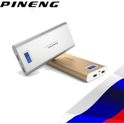 PINENG PN989 powerbank 20000mAh Dual USB Output with LCD Display LED flashlight power switch External portable Battery Charger