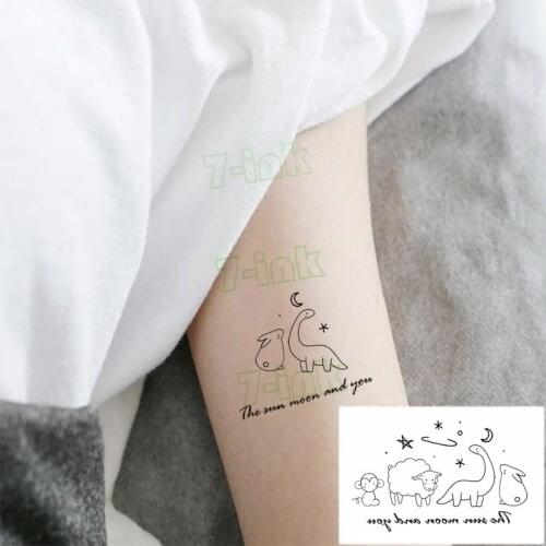 Waterproof Temporary Tattoo Sticker Minimalist Rabbit Monkey Dinosaur Animal Art Tatto Flash Tatoo Fake Tattoo for Woman Man