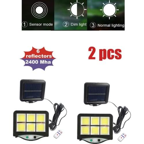 2pcs seperable 120 LED Solar Power PIR Motion Sensor Flood Wall Light Waterproof Outdoor Indoor Garden Security Solar Lamp With