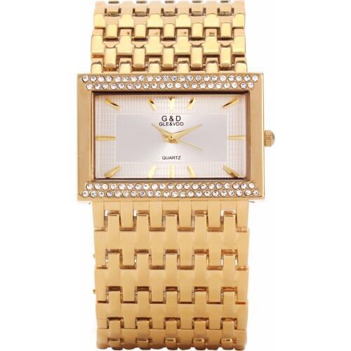 2018 G&D Brand New Luxury Womens Bracelet Watches Quartz Wristwatch Rhinestone Fashion Ladies Dress Watches Relogio Feminino
