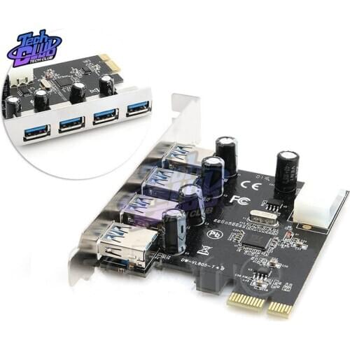 4 Port PCI-E to USB 3.0 HUB PCI Express Expansion Card Adapter 5 Gbps Speed Reliable VIA Chipset For Windows XP/ Vista/Win7/8/10