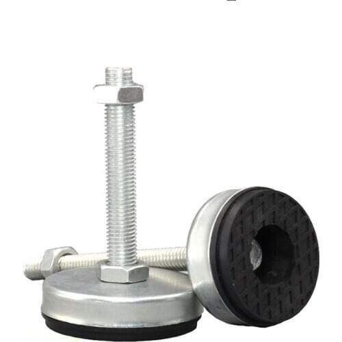 4PCS/LOT Adjustable Foot Cups Dia.43mm SUS304 Base&201 Steel Screw M8/M10*L60/80/100mm Anti-slip Base Lathe Leveling Foot Cups