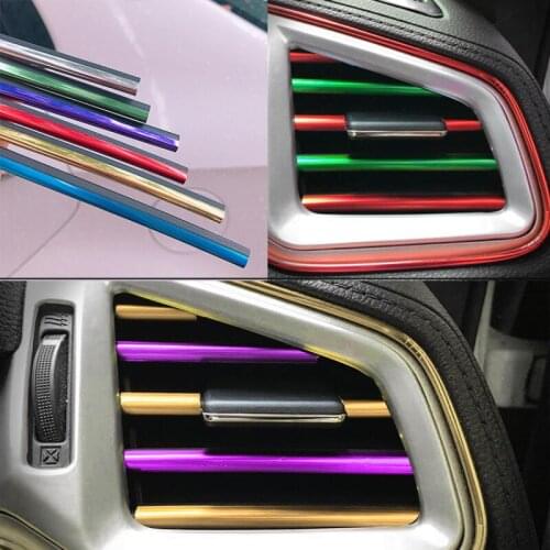 Car Air Outlet Decorative Strip Clip Strip Interior Supplies U-shaped Electroplating Bright Strip Chrome-plated Color Universal