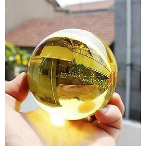 Asian Rare Natural Quartz Yellow Crystal Healing Ball Sphere 40mm + Stand