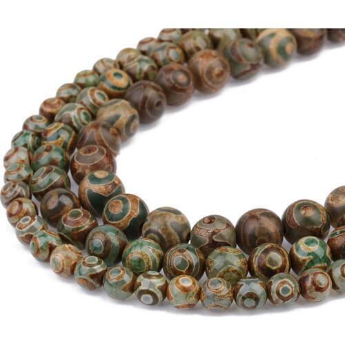 LOULEUR 1 strand/lot 8mm 10mm 12mm Natural Tibet Dzi Beads Natural Stone Beads Agates Spacer Beads for Bracelet Jewelry Making