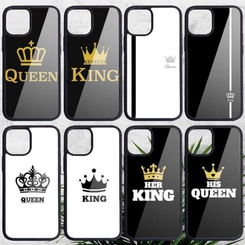 King Queen Crown Phone Case PC for iPhone 11 12 pro XS MAX 8 7 6 6S Plus X 5S SE 2020 XR