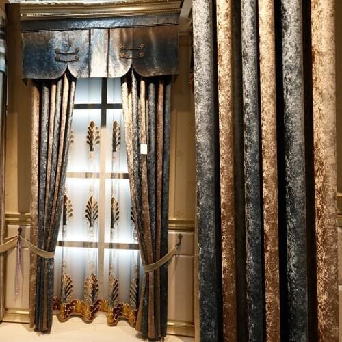 French light luxury bedroom shade curtain modern simple living room balcony Italian flannel embroidery window screen curtain