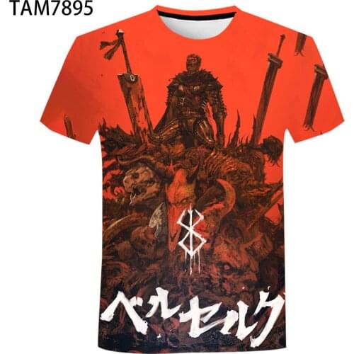 Berserk 3D Printed T-Shirt Anime Manga Comic Fashion Streetwear Men Women Oversized Hip Hop T Shirt Harajuku Berserker Tees Tops